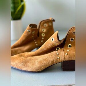 Sam Edelman Rubin Suede Bootie Gold Rivets